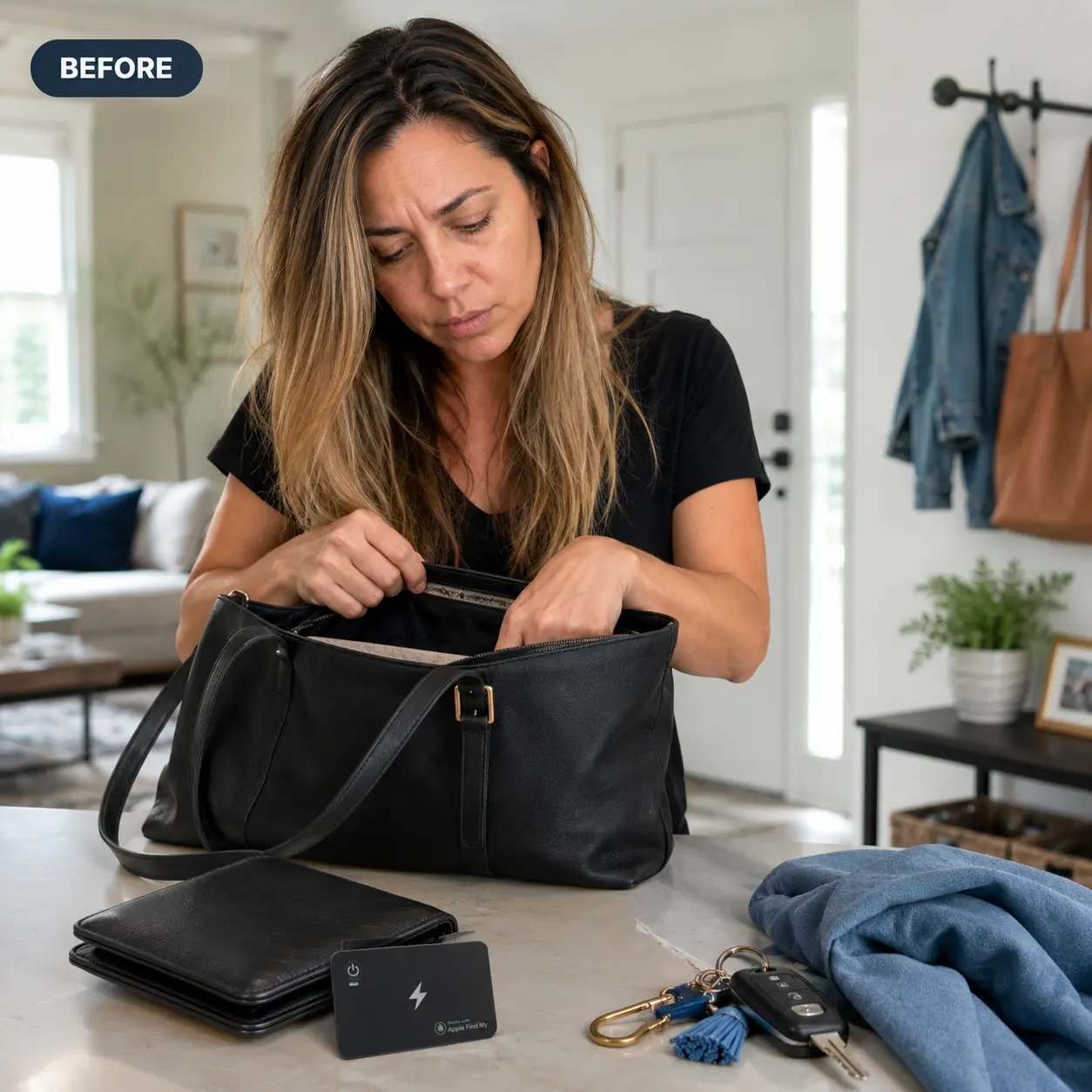 Searching blindly for a lost wallet